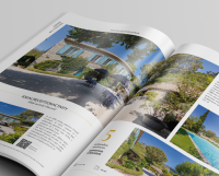 Création logotype et identité visuelle Boschi Immobilier Prestige magazines  gros plan 